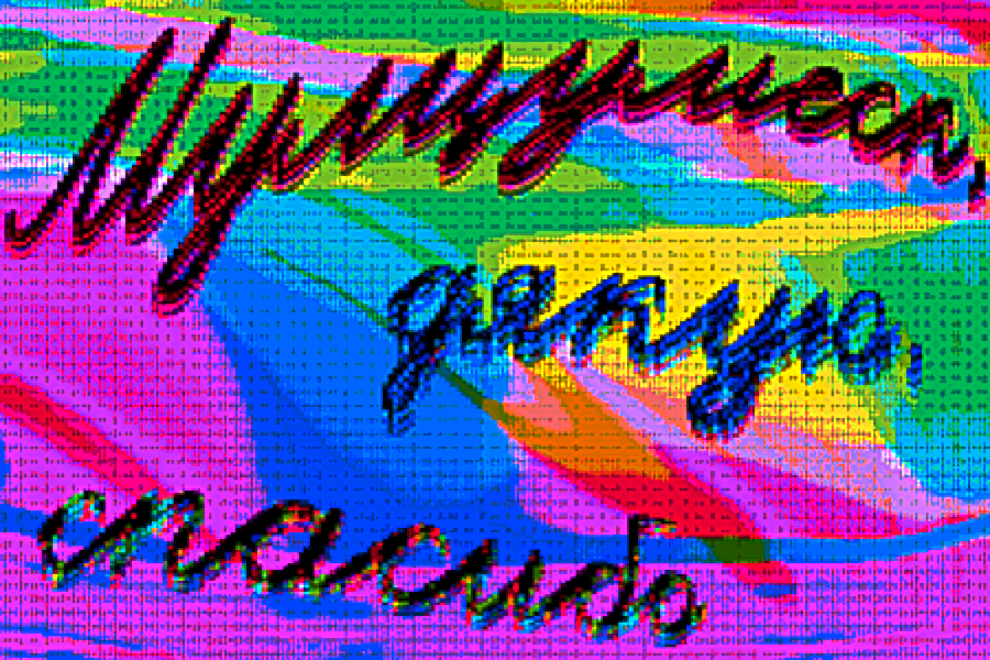 мулцумеск = mulțumesc = thank you (RO) дякую = djakuju = thank you (UKR) спасибо = spasibo = thank you (RUS) Static PNG version but pixelated.